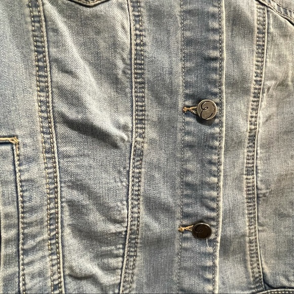 Small Blue Denim Jacket Earl Jeans w front pockets - Picture 4 of 9